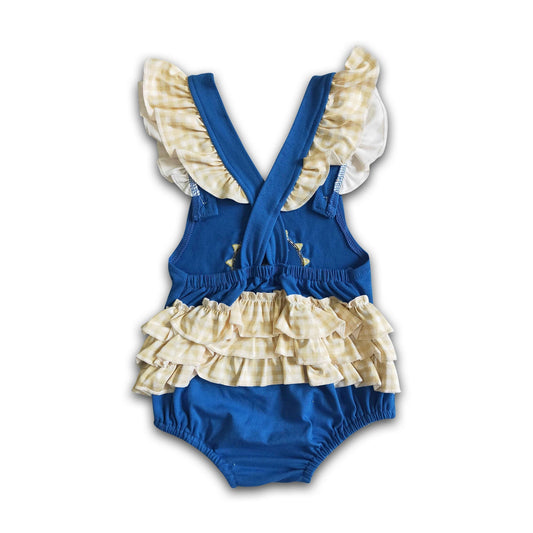 You are my sunshine embroidery baby girl romper