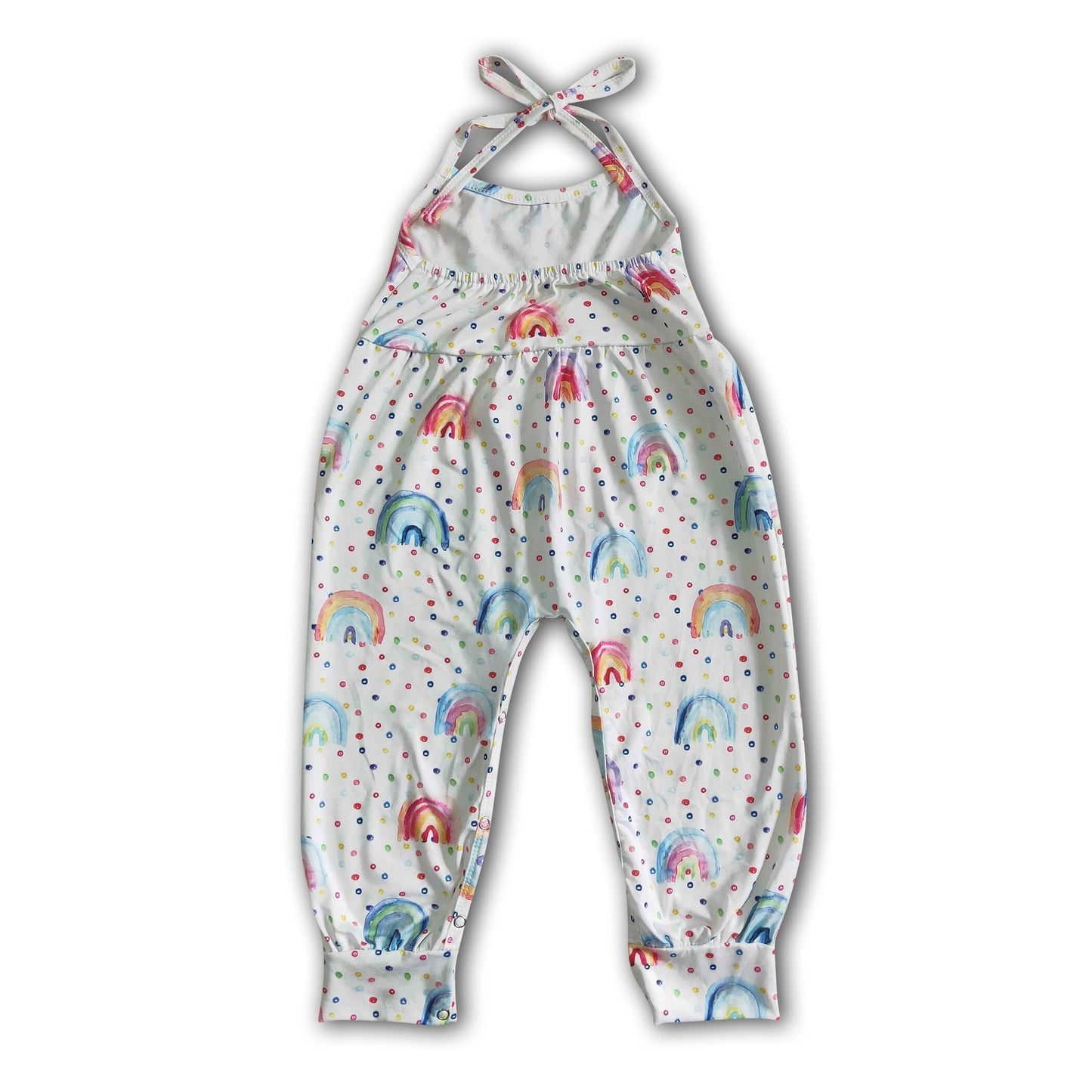 Regenbogenfarbener rückenfreier Strampler für Baby-Mädchen