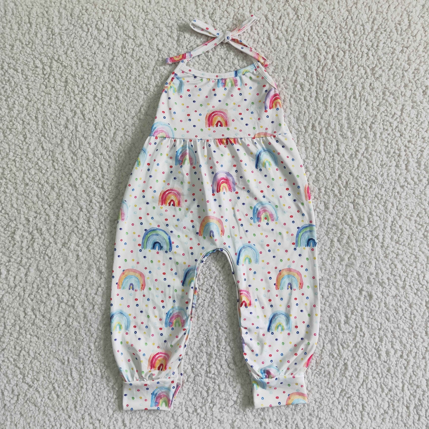 Regenbogenfarbener rückenfreier Strampler für Baby-Mädchen