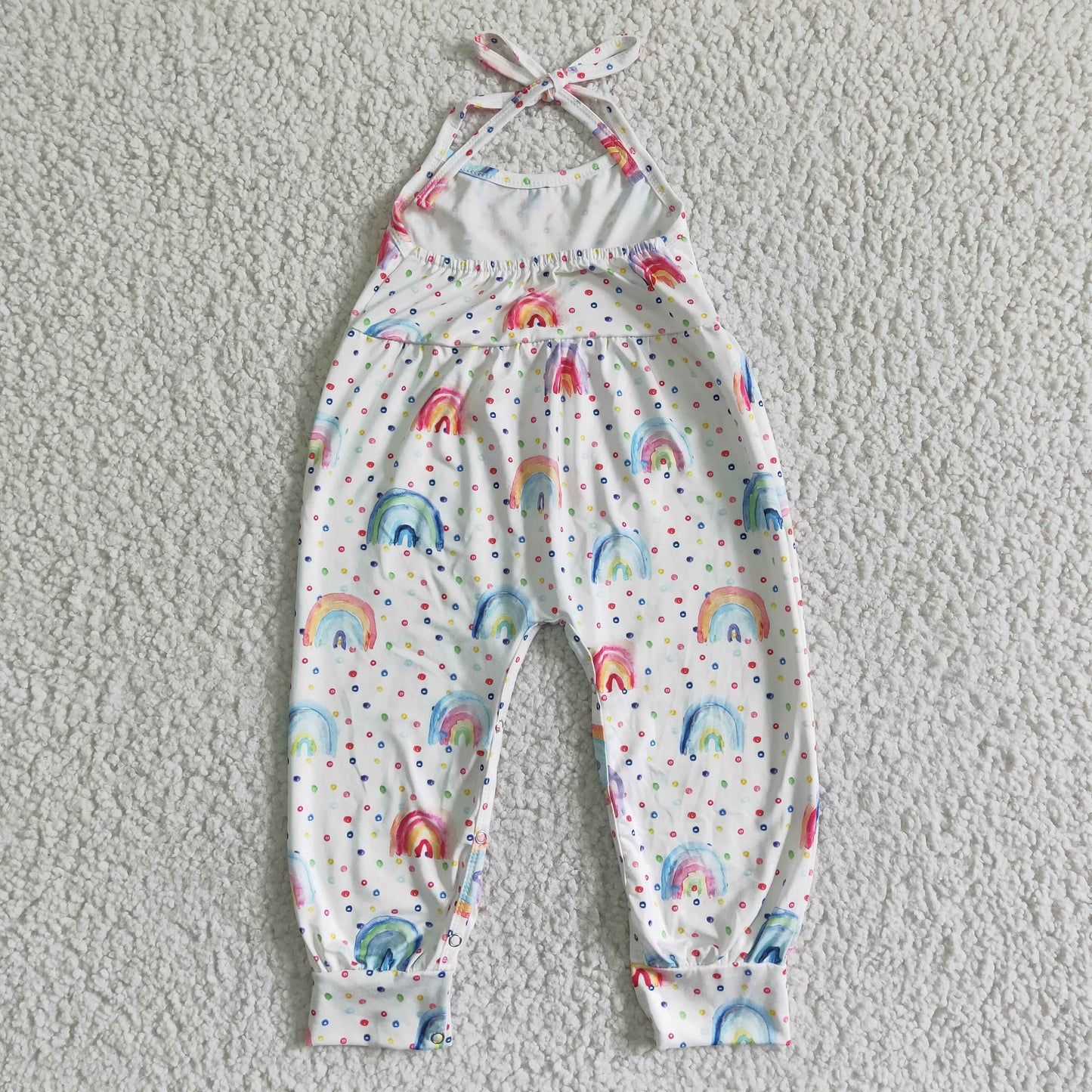 Regenbogenfarbener rückenfreier Strampler für Baby-Mädchen