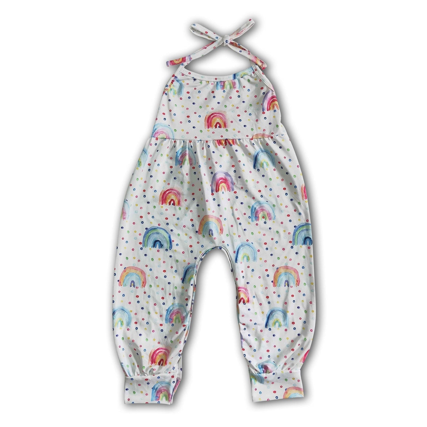 Regenbogenfarbener rückenfreier Strampler für Baby-Mädchen