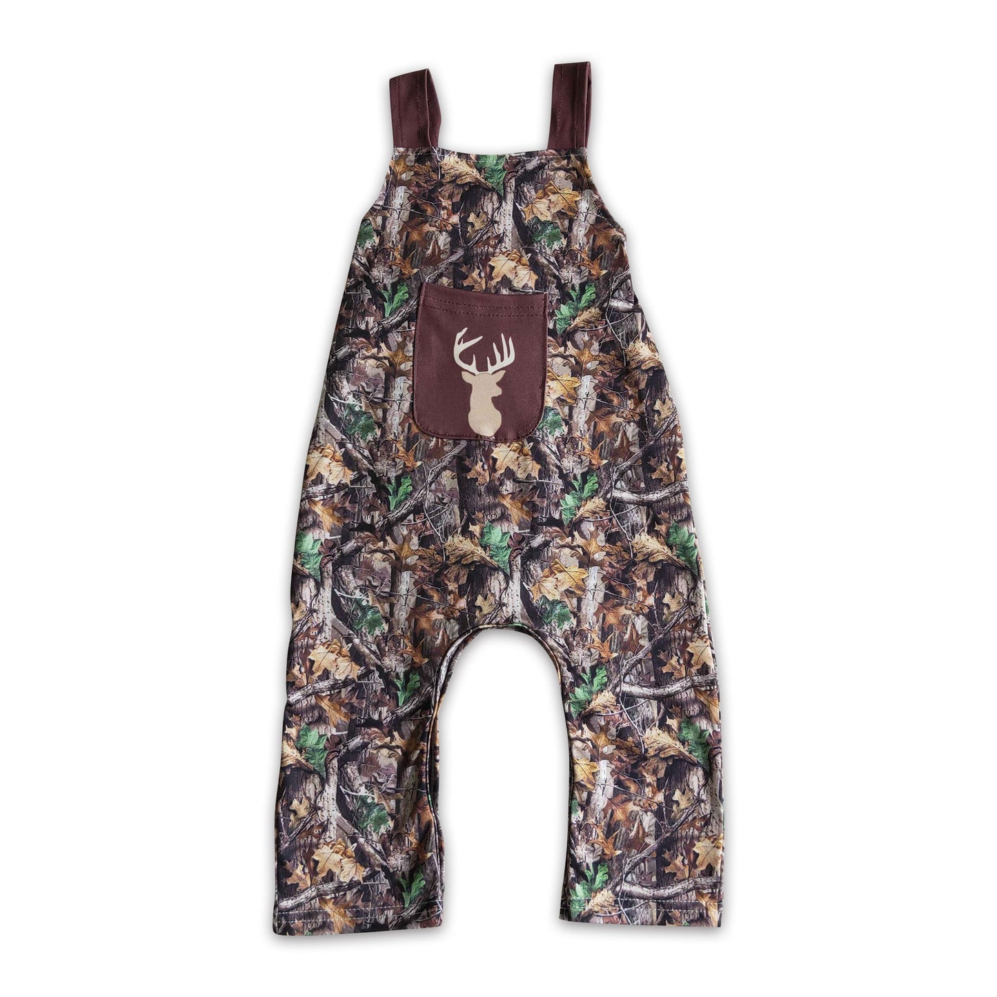 Hirsch-Taschen-Camo-Strampler für Babys ohne Ärmel