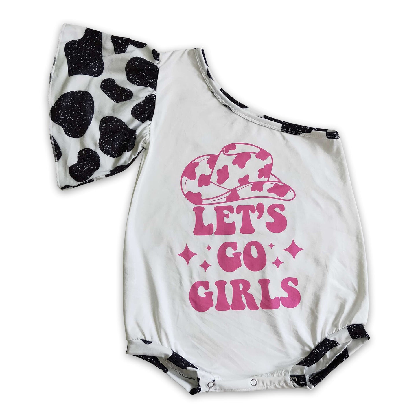 Let's Go Girls One Shoulder Baby Kids Western Strampler