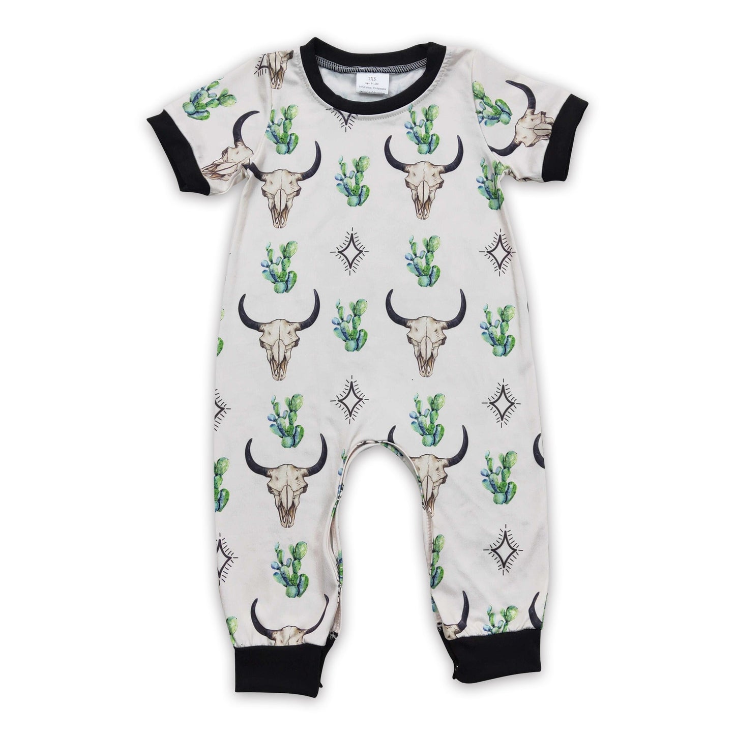 Kaktus-Stierkopf Kurzarm-Baby-Strampler