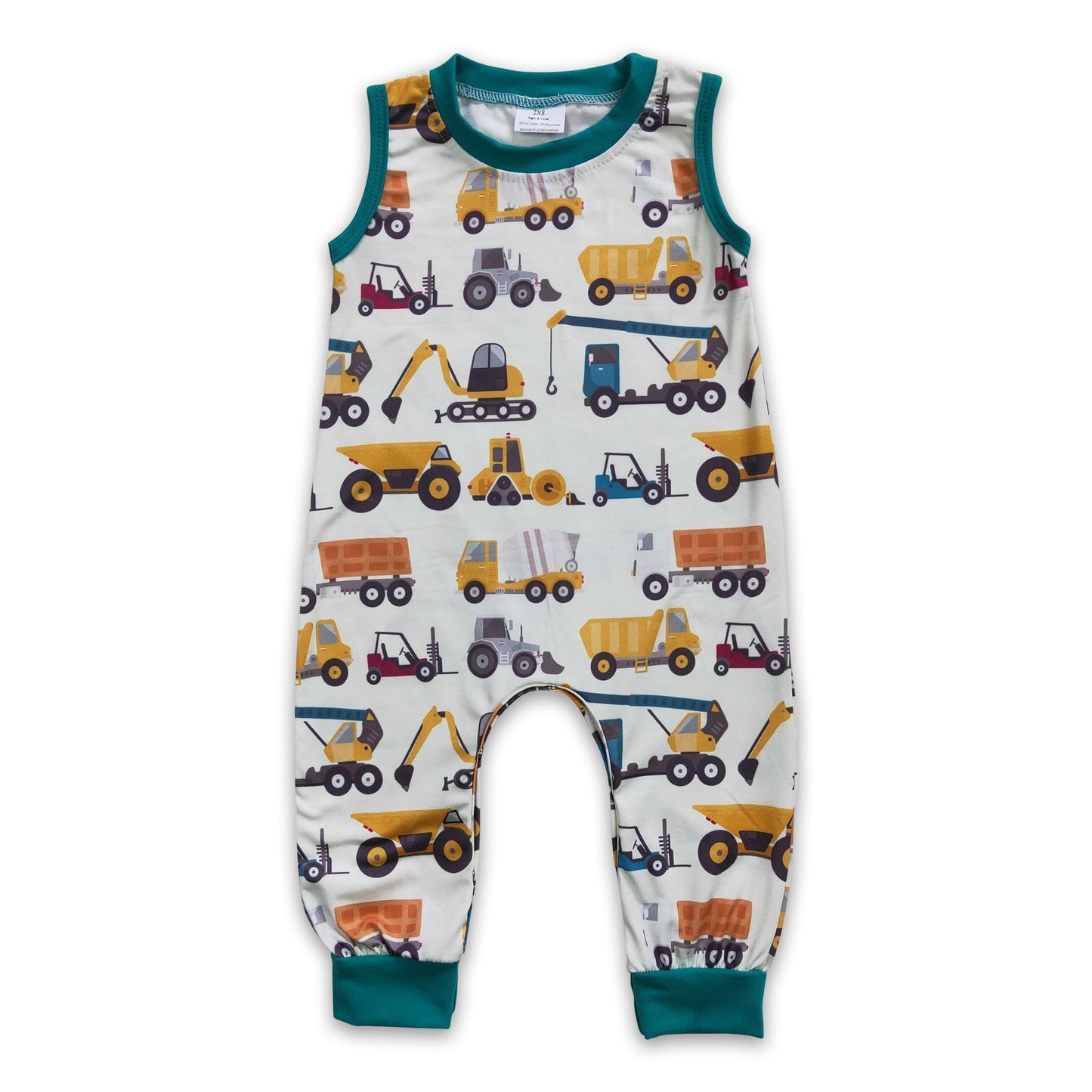 Ärmelloser Baby-Jungen-Sommerstrampler mit Bagger-Motiv