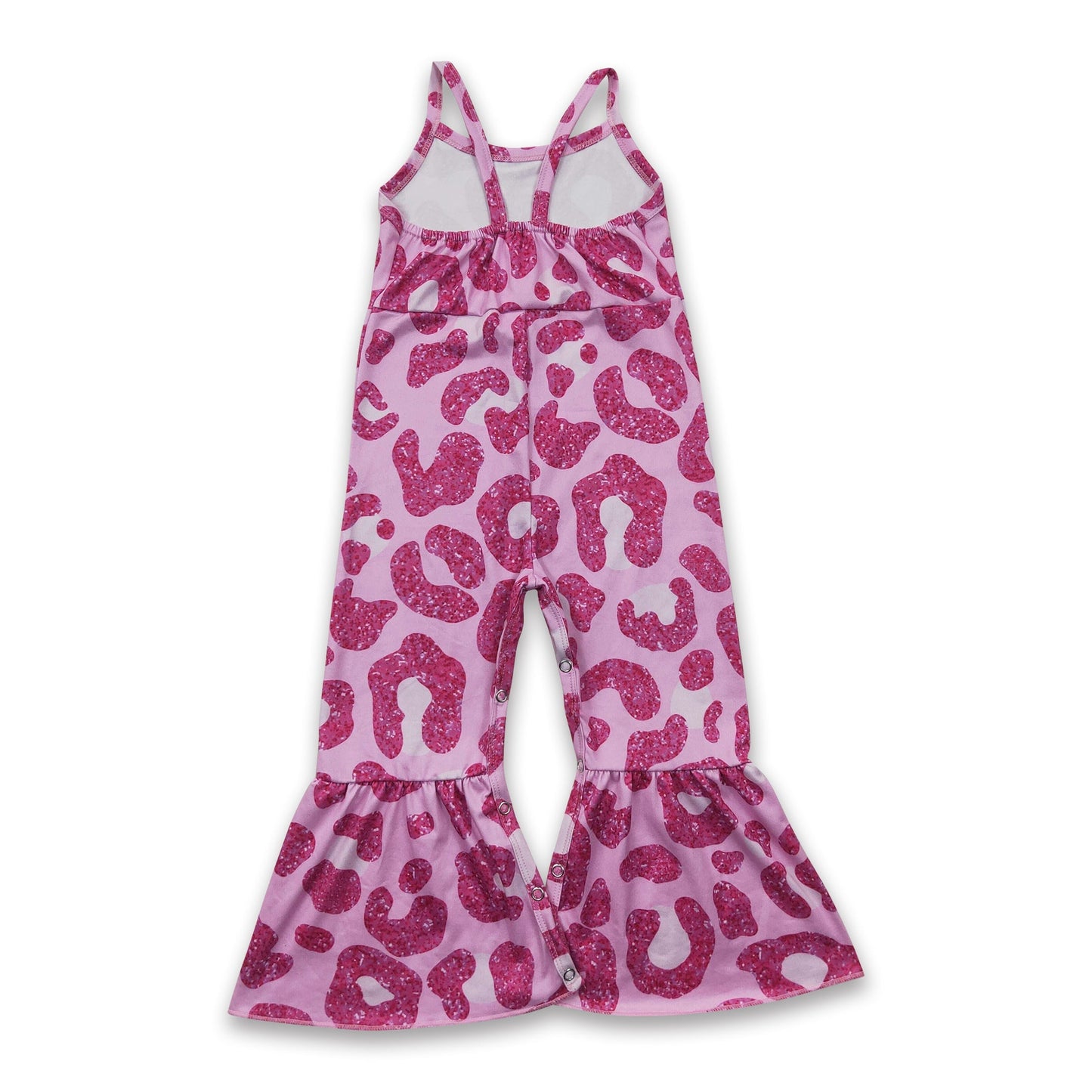 Heißpinker ärmelloser Leoparden-Jumpsuit für Mädchen
