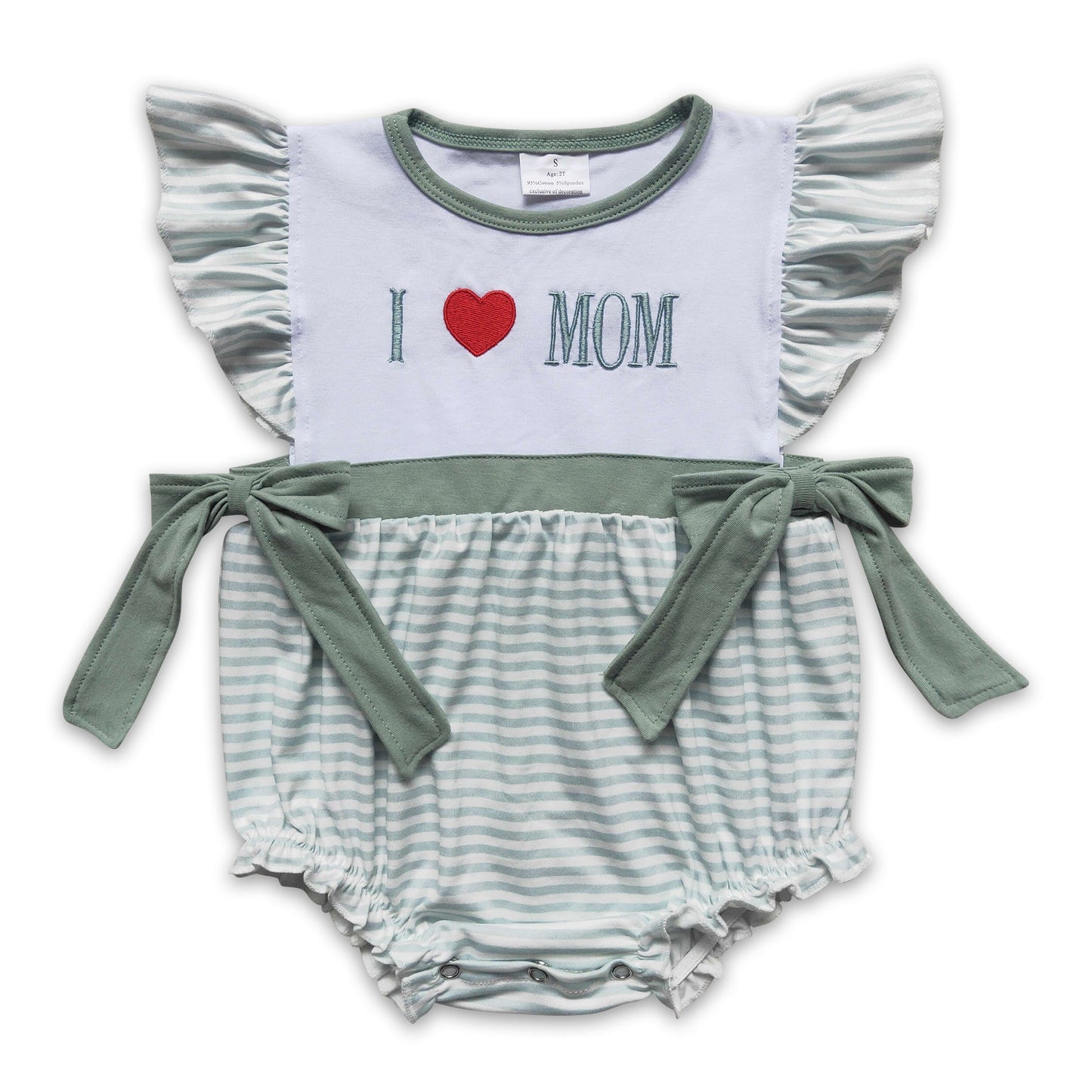 Ich liebe den Mama-Streifen-Strampler für Baby-Mädchen zum Muttertag