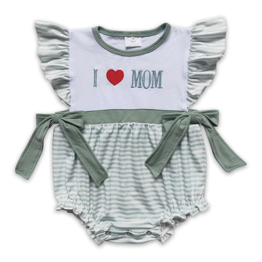 Ich liebe den Mama-Streifen-Strampler für Baby-Mädchen zum Muttertag