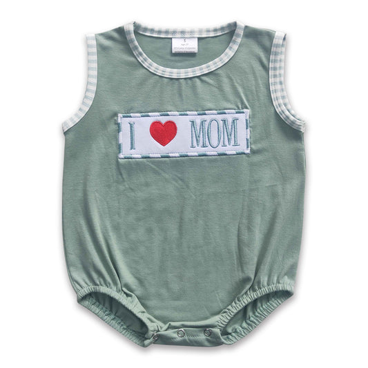 Ich liebe MOM Streifen Baby Junge Muttertagsstrampler