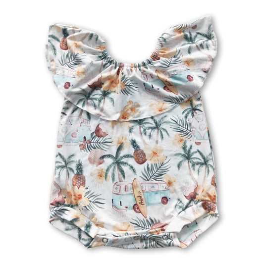 Coconut pineapple baby girls summer romper