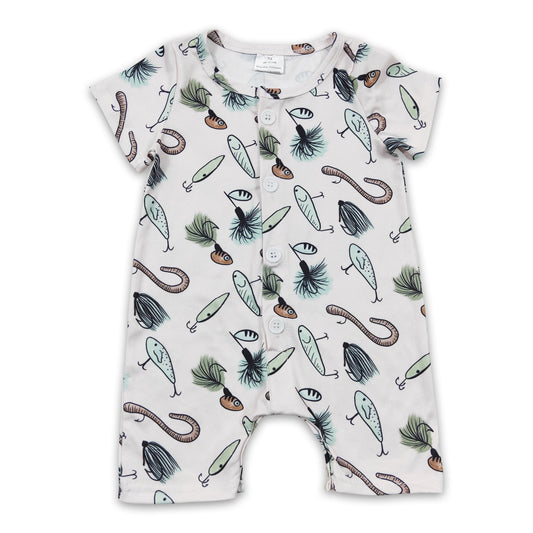Strampler für Baby Jungen mit kurzen Ärmeln und Anglermotiv