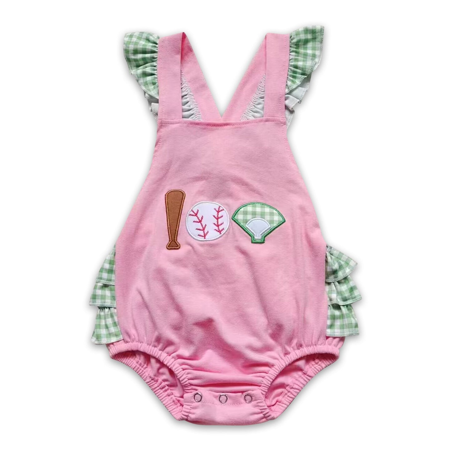 Baseball-Stickerei Strampler für Baby-Mädchen