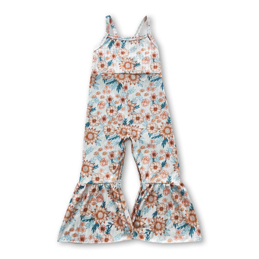 Floral sleeveless baby girls jumpsuit
