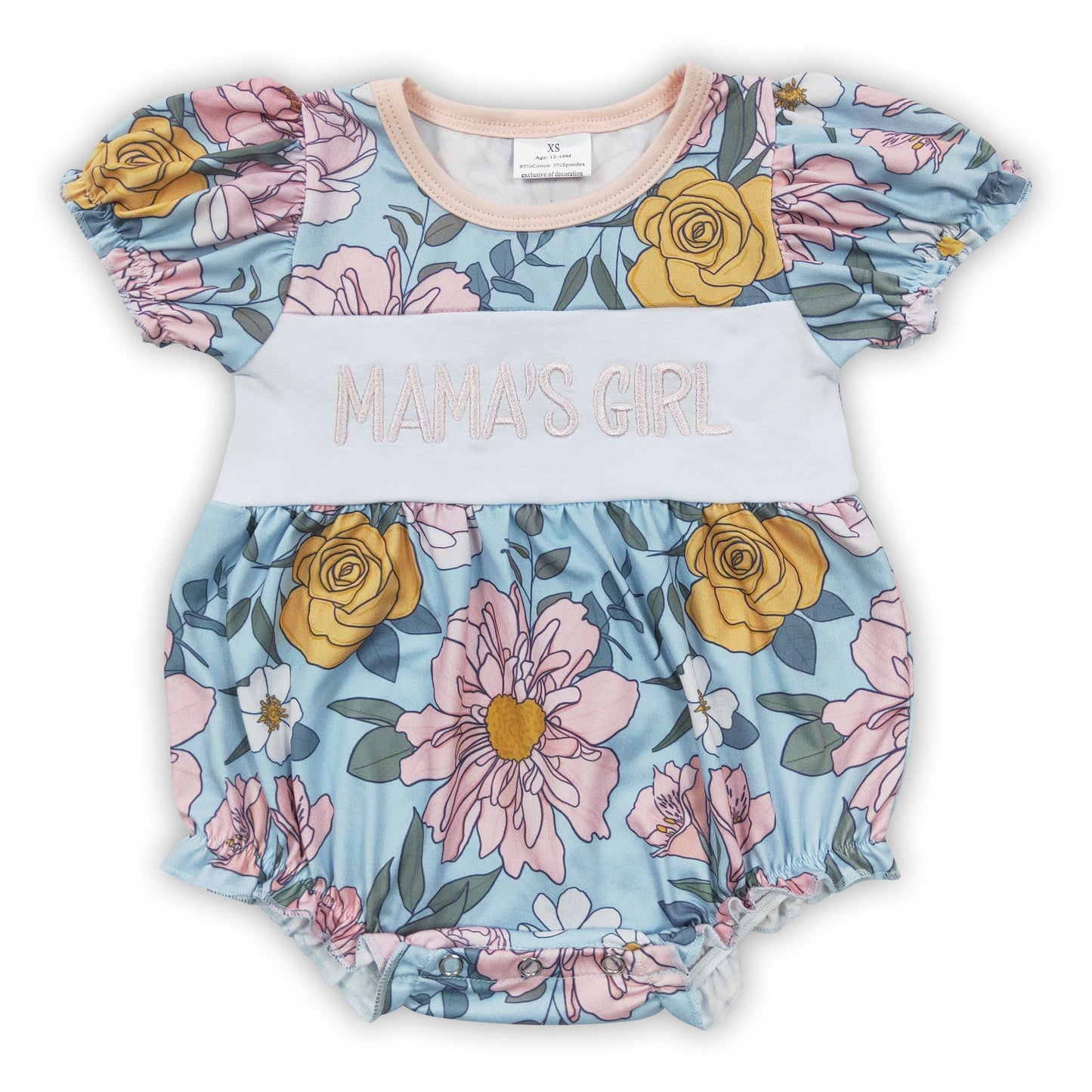 Mama's Mädchen kurzärmeliger floraler Baby Mädchen Muttertag Strampler