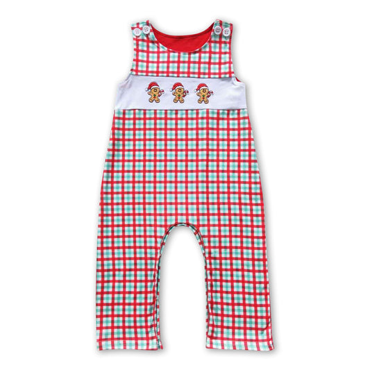 Lebkuchen-Karo ärmelloser Baby-Strampler für Weihnachten