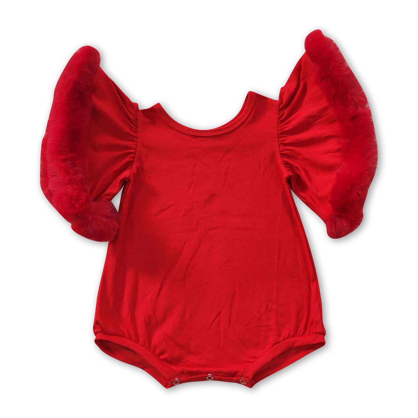 Roter Strampler mit Schlagärmeln für Baby-Mädchen zu Weihnachten