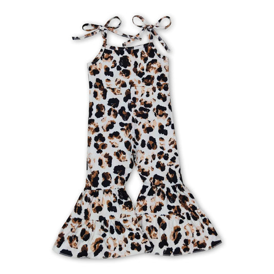 Träger-Leoparden-Schlaghosen-Baby-Mädchen-Jumpsuit