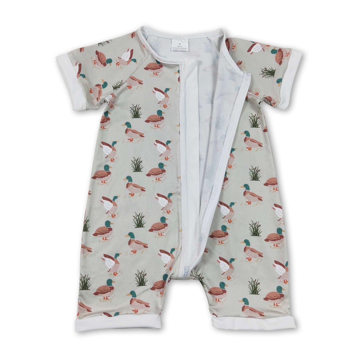 Kurzarm Ente Baby Junge Sommer Reißverschluss Strampler