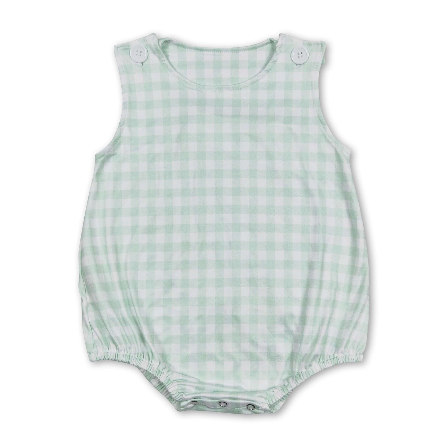 Karierter ärmelloser Baby-Jungen-Sommerstrampler