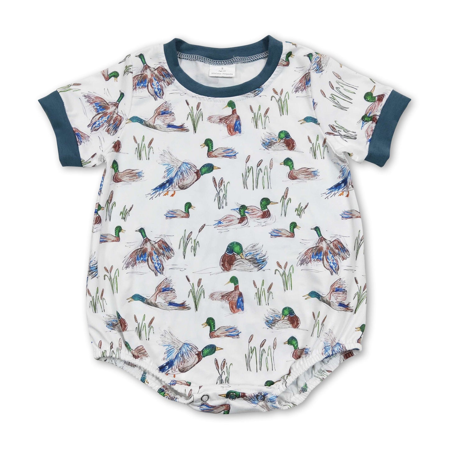 Kurzarm-Enten-Baby-Jungen-Sommerstrampler