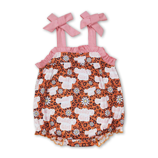 Trägerkleidchen, Daddy's Girl, Leopardenmuster, Blumenmuster, Baby-Strampler