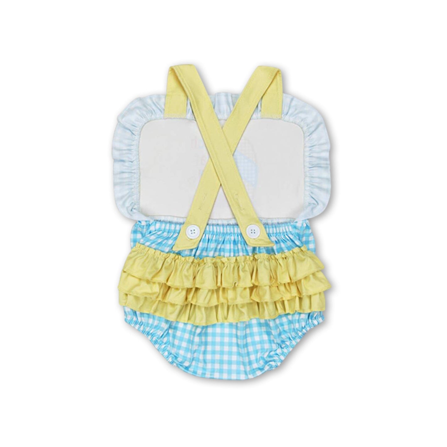Ärmelloser Strand-Karo-Strampler für Baby-Mädchen, Sommer