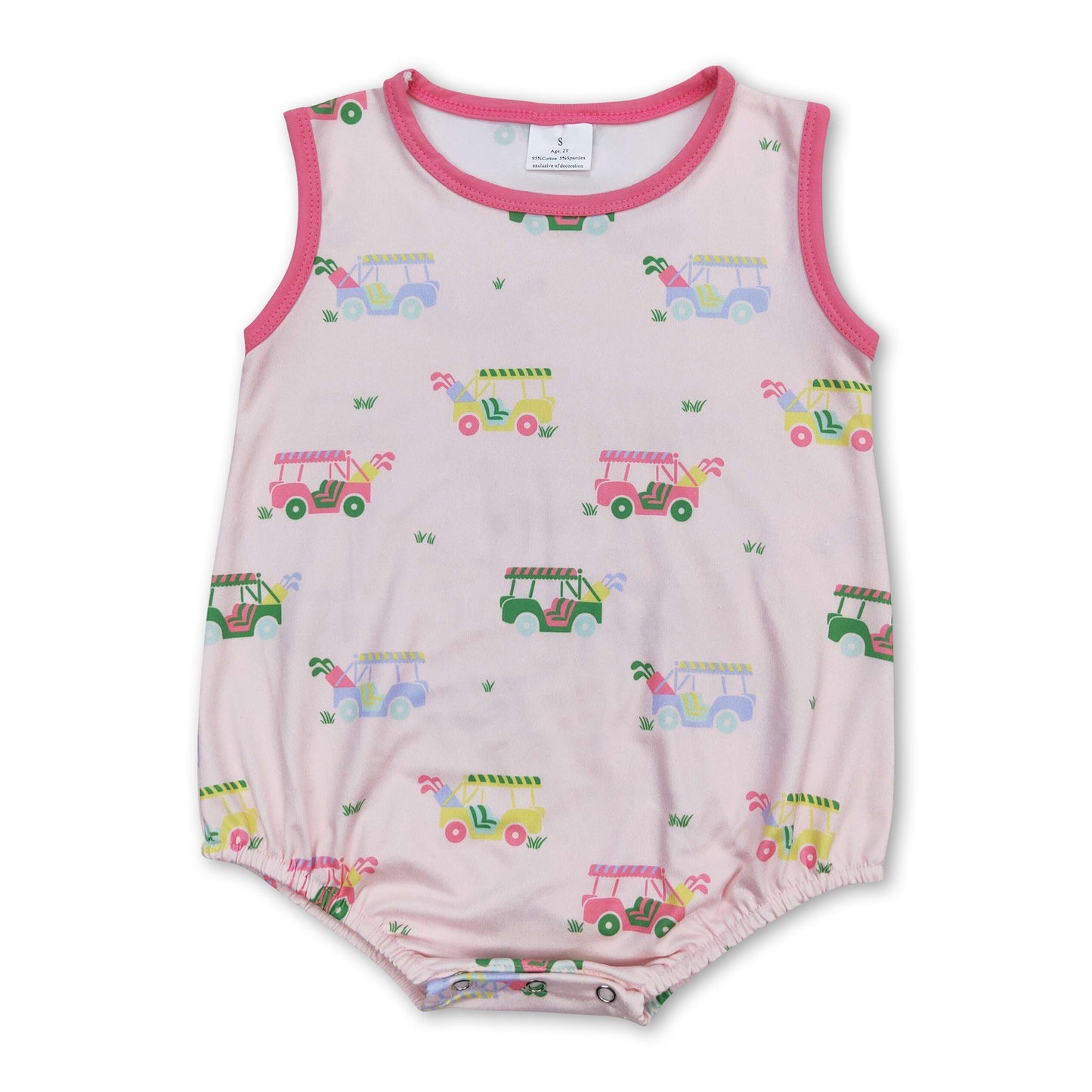 Ärmelloser rosa Golf-Strampler für Baby-Mädchen