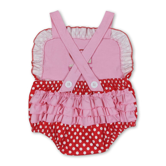 Ich liebe meinen Strampler für Baby-Mädchen mit Mama-Herz und Tupfen