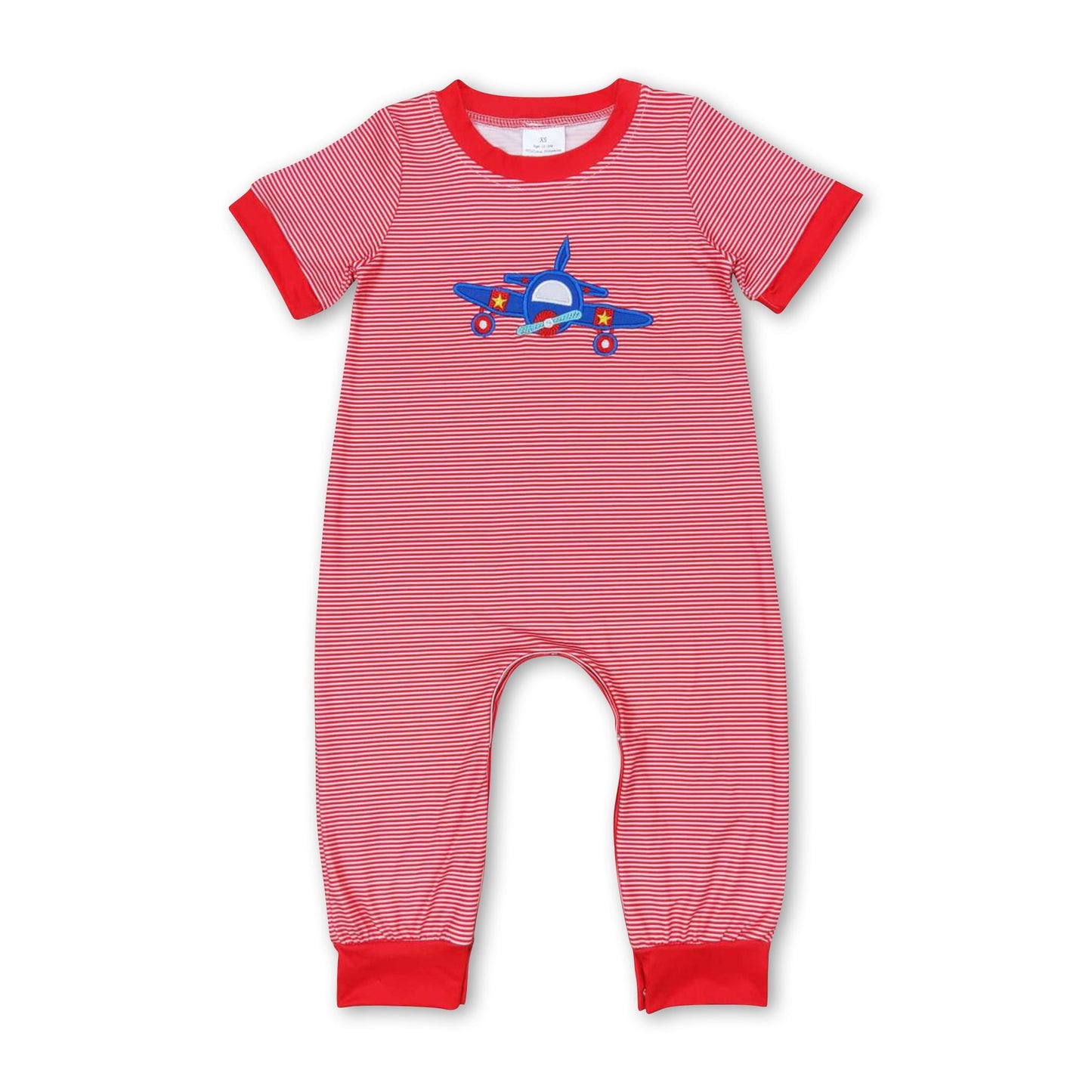 Kurzarm-Ringel-Helikopter-Baby-Jungen-Sommerstrampler