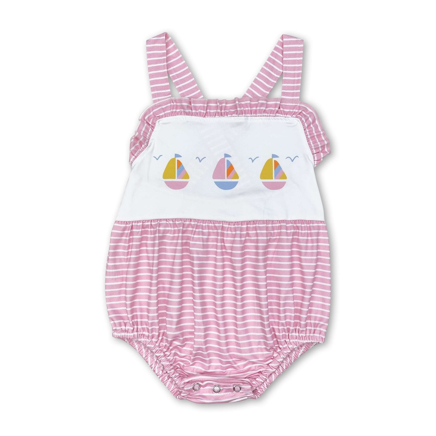 Rosa gestreifter Baby-Strampler für Mädchen