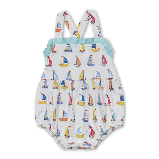 Trägerboot Rüsche Baby Mädchen Sommer Strampler