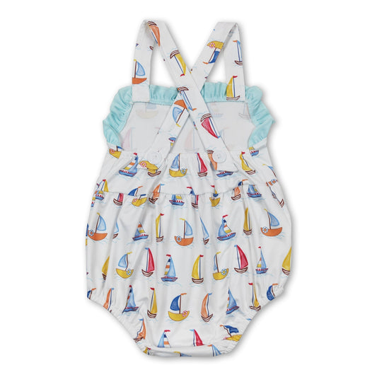 Trägerboot Rüsche Baby Mädchen Sommer Strampler