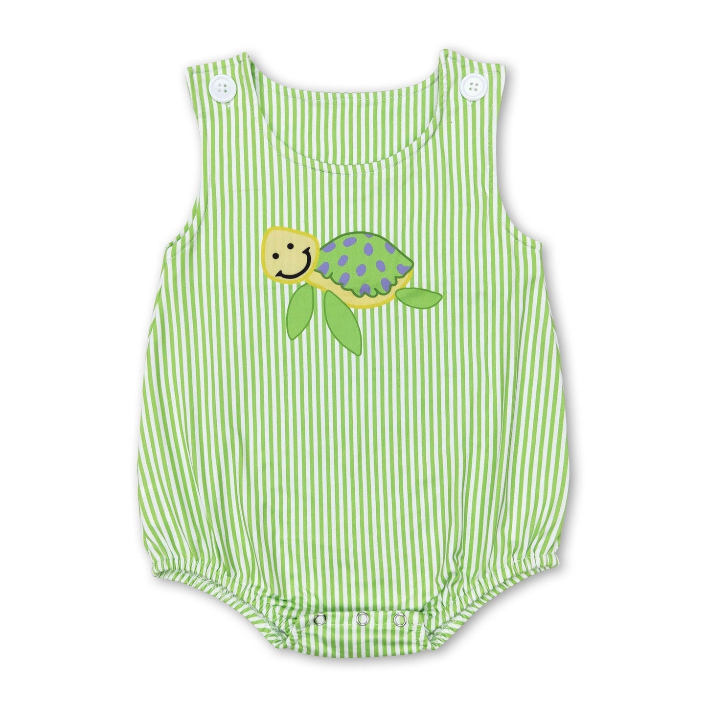 Ärmelloser gestreifter Turtle Baby-Jungen-Sommerstrampler
