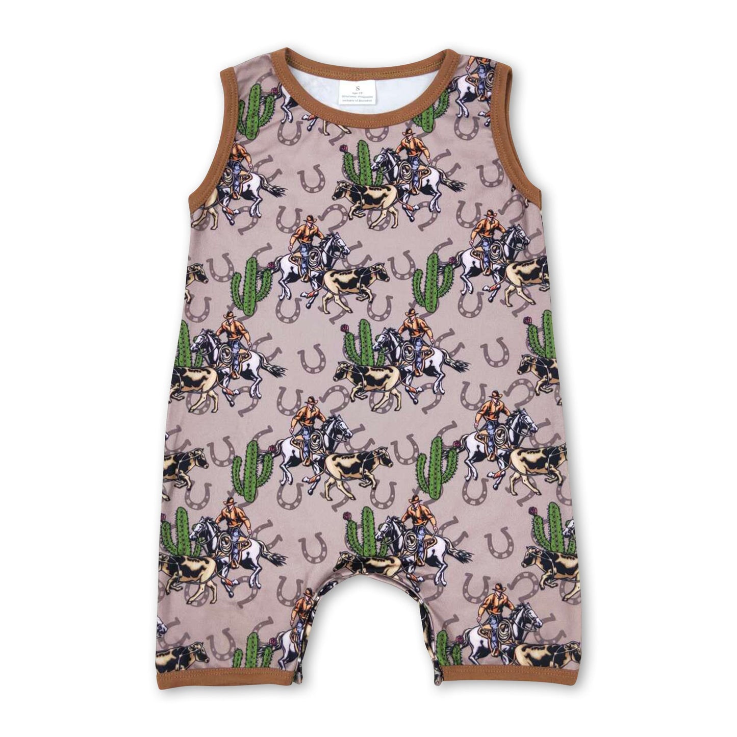 Ärmelloser Kaktus-Rodeo-Strampler für Baby-Jungen, Sommer