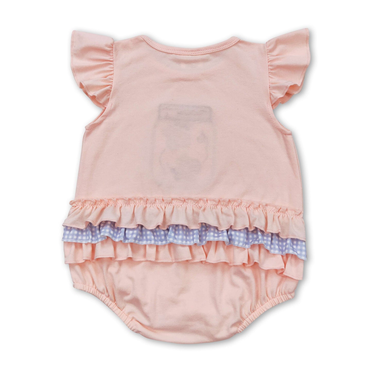 Flutterärmel Bienen Plaid Rüschen Strampler für Baby Mädchen