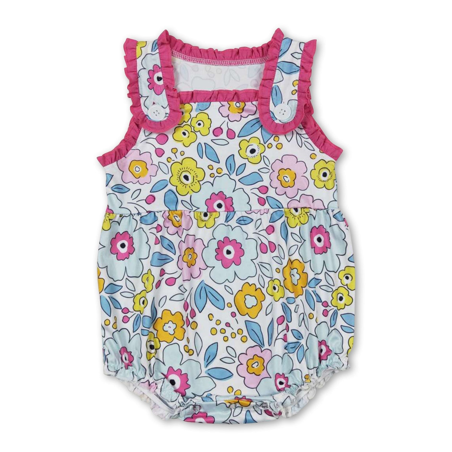Ärmelloser Baby-Mädchen-Sommerstrampler mit Blumenmuster
