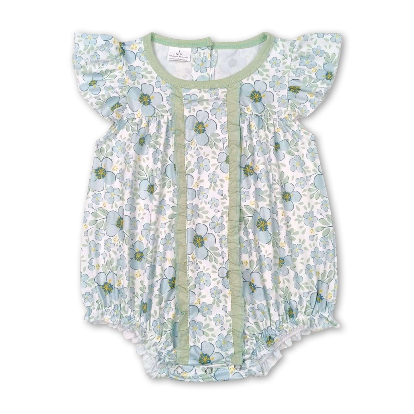 Blumen-Strampler für Baby-Mädchen mit flatternden Ärmeln für den Sommer