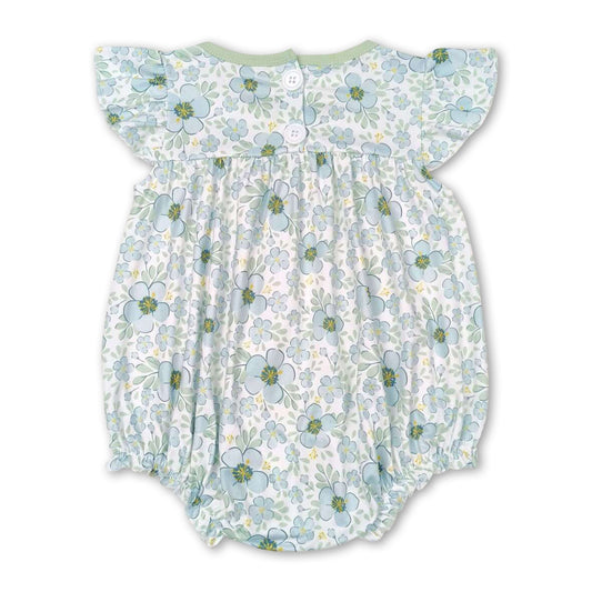 Flutter sleeves floral baby girls summer romper