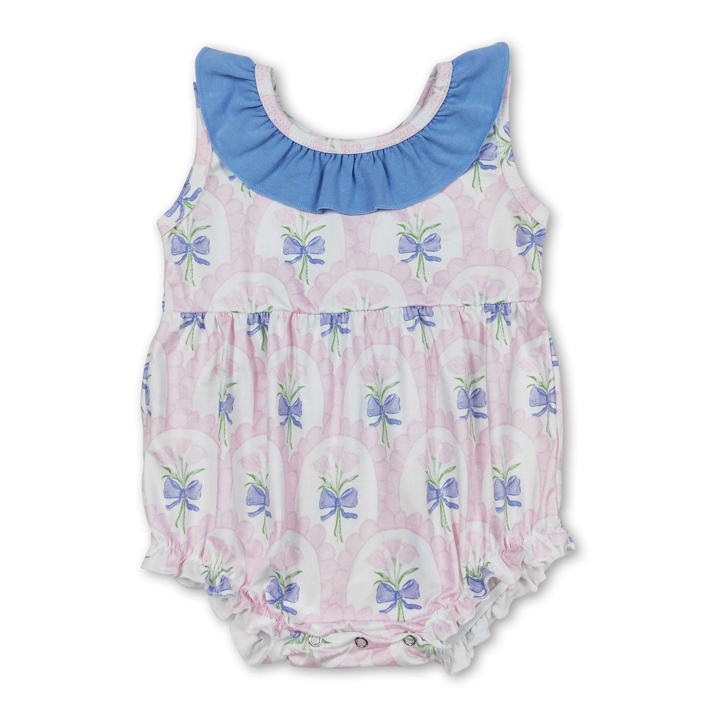 Ärmelloser rosa Strampler für Baby-Mädchen mit Blumenmuster