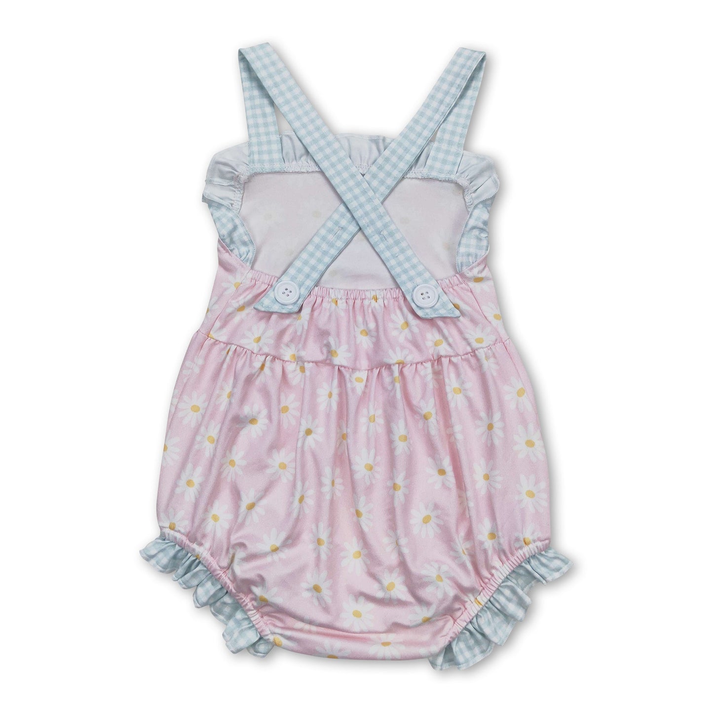 Karo-Träger Gänseblümchen Baby-Mädchen Sommer Strampler