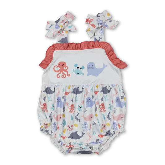 Träger Krebs Oktopus Baby Mädchen Sommer Strampler