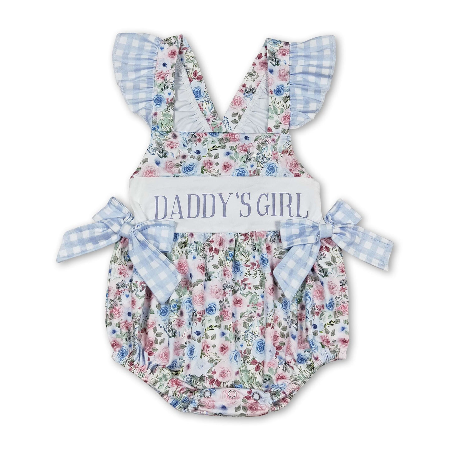 Baby-Strampler „Daddy's Girl“ mit Blumenmuster und Flügelärmeln