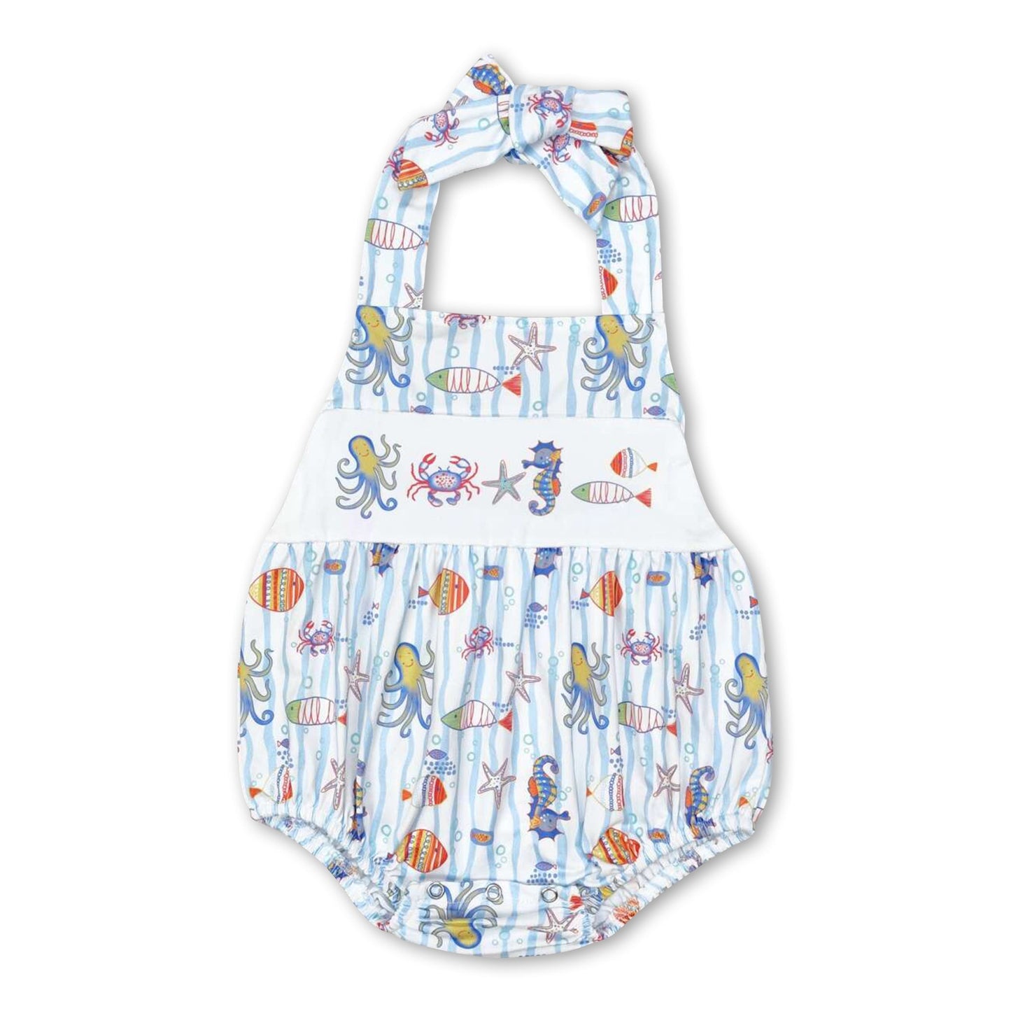 Seestern Oktopus Fisch Neckholder Baby Mädchen Strampler