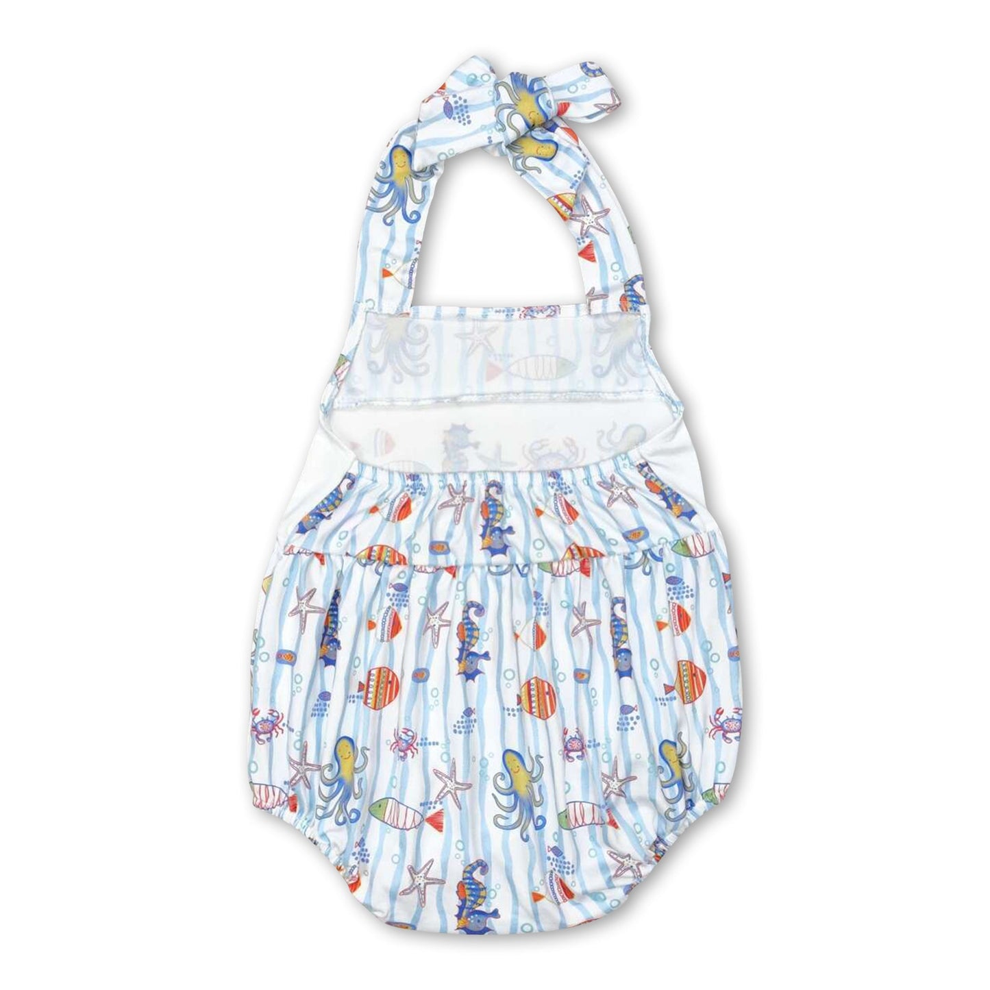 Seestern Oktopus Fisch Neckholder Baby Mädchen Strampler