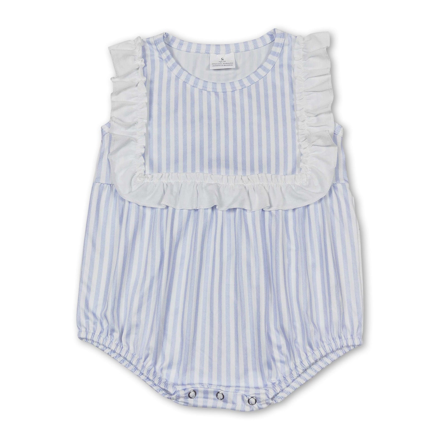 Ärmelloser Rüschen-Strampler für Baby-Mädchen, gestreift, Sommer