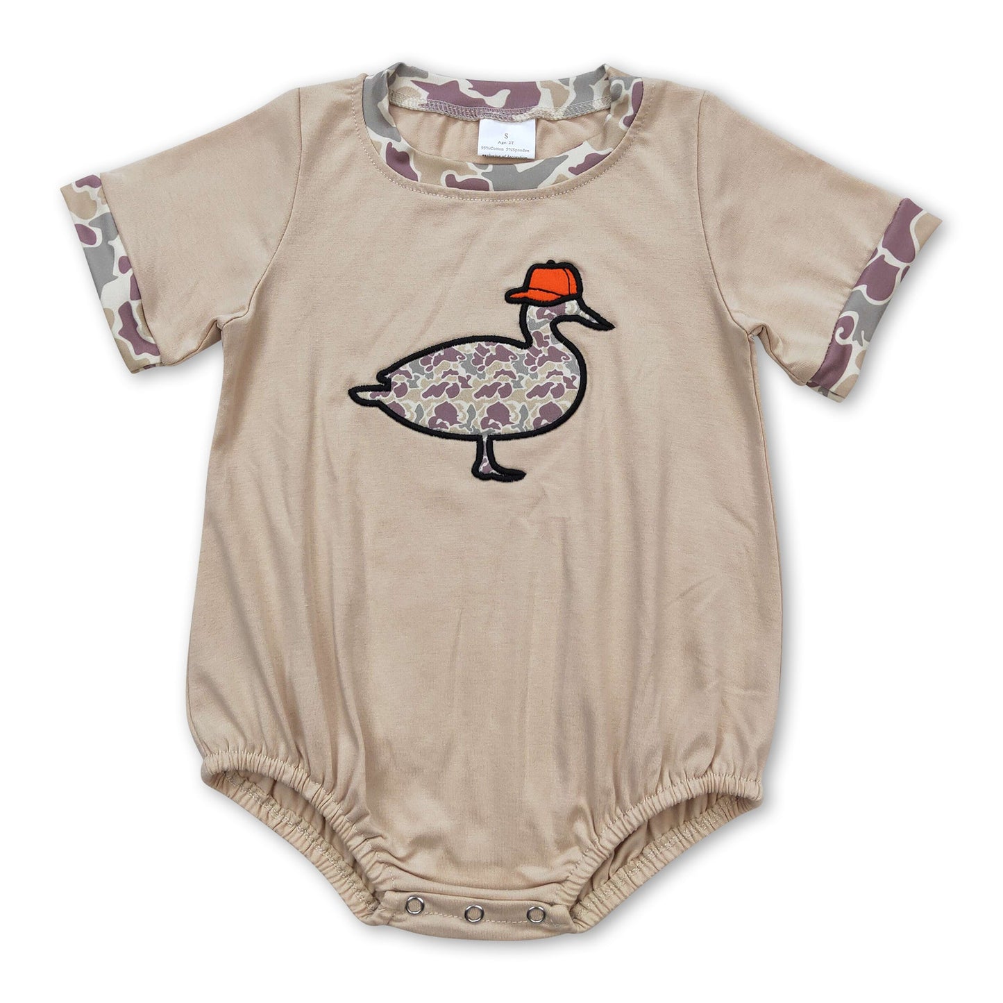 Kurzarm Camo Entenmütze Strampler für Babyjungen