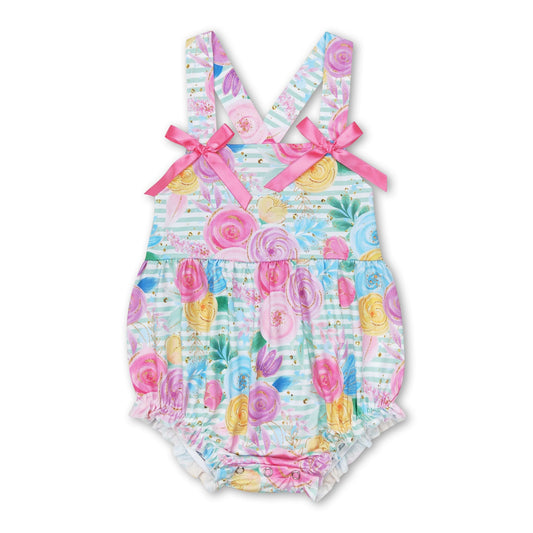 Träger gestreift geblümt Baby Mädchen Frühling Sommer Strampler