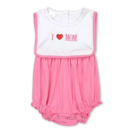 Ich liebe Mama ärmelloser rosa Strampler für Baby-Mädchen zum Muttertag