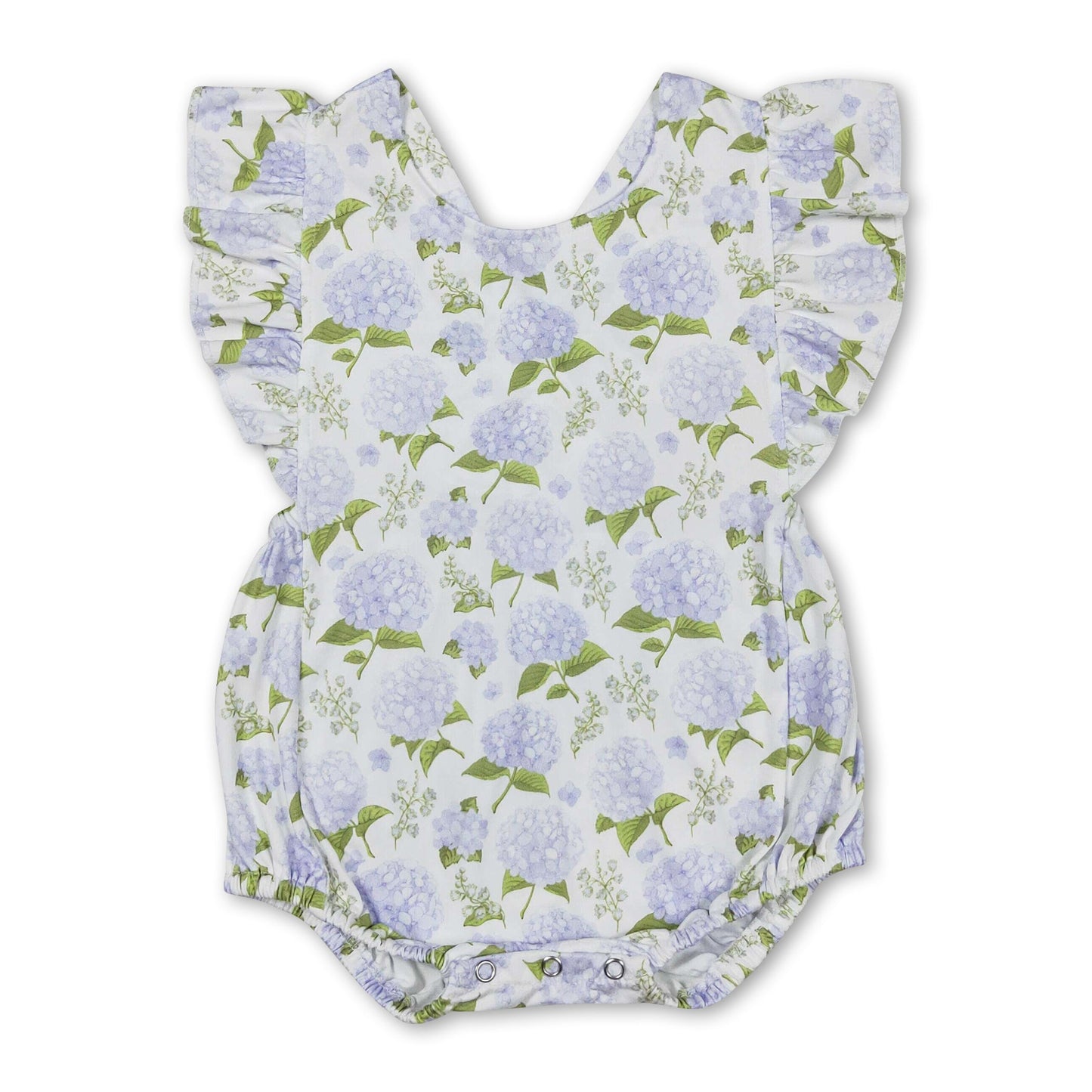Strampler für Baby-Mädchen, Frühlings- und Sommerstrampler mit Blütenmuster und Volantärmeln