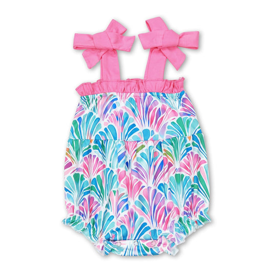 Träger-Strampler für Baby-Mädchen, Sommer, Aquarell-Muschel-Muster